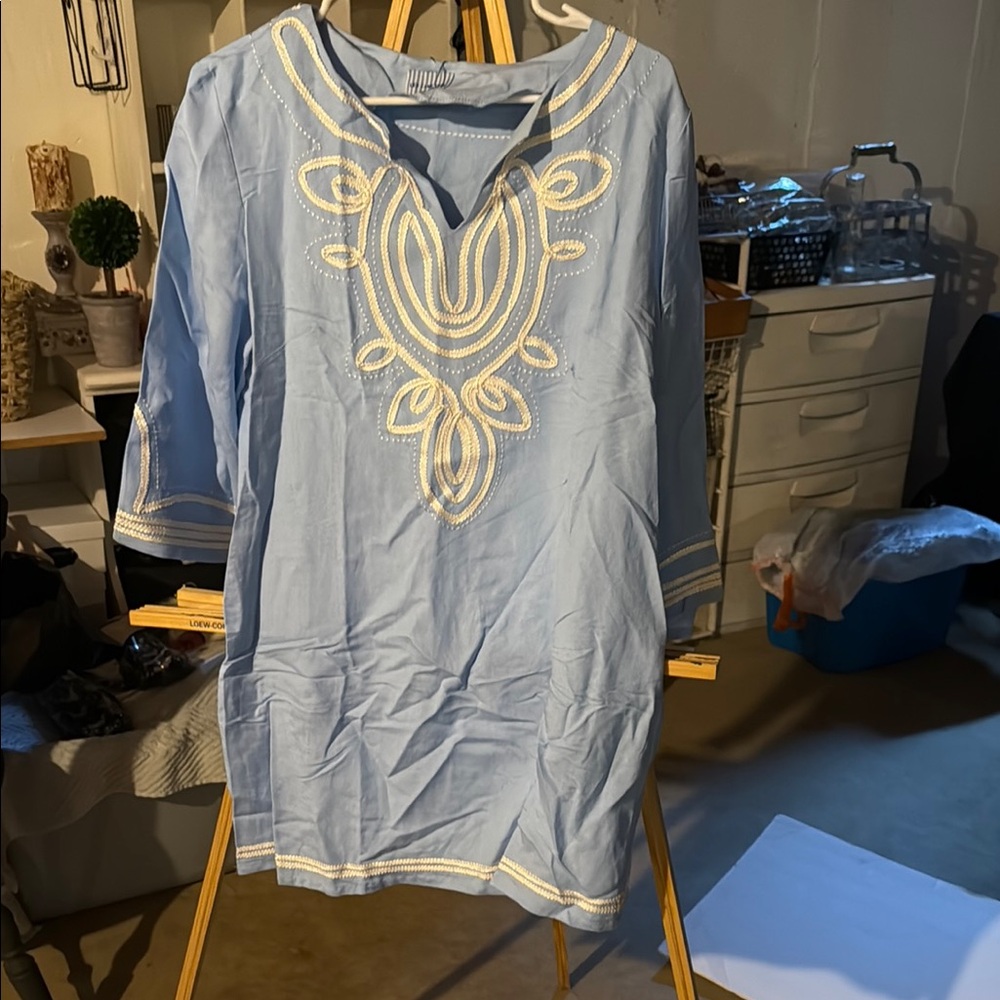 Blue Embroidered Women's Tunic
